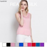 100% Pure Silk Women's Tank Tops Femme Casual Blouse Women Sleeveless Vest Blusa Feminina Blouses Ladies Shirts For Female Woman