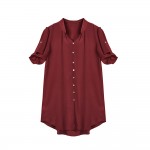 100% Silk Long Shirt Natural Silk Crepe De Chine New Women Fall Half Sleeve Shirt Exclusive Desigual with Belt