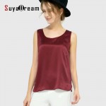 100% pure REAL SILK  women tank tops basic Solid tank Sleeveless Top femininas Satin shirt Black White 2016 Summer Spring