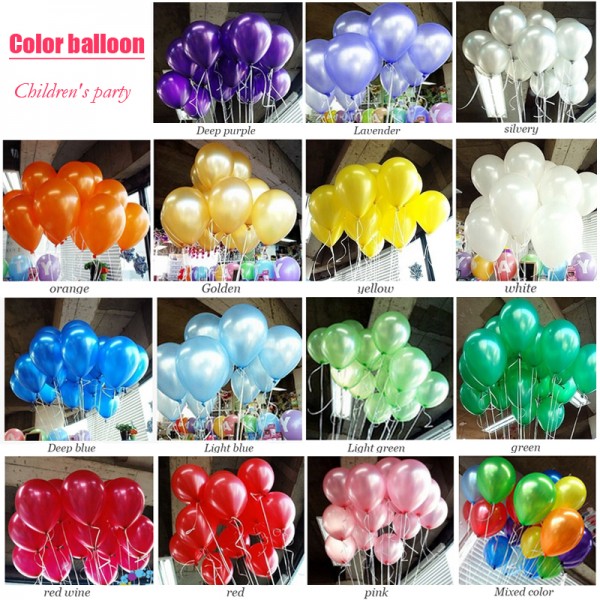 100pcs/lot birthday balloons 10inch Latex Helium balloon Thickening Pearl Wedding balloons Party Ball kids child toys ballon