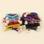10pcs/lot Super Quality Elastics Pearls Rubber Bands Double Layers 2016 New Fashion Women Girls Hair Holders Accessories Tie Gum