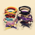 10pcs/lot Super Quality Elastics Pearls Rubber Bands Double Layers 2016 New Fashion Women Girls Hair Holders Accessories Tie Gum