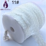 10yards/lot 20mm width Embroidered elastic white lace trim stretch net lace ribbon for Baby  hair accessories sewing materials
