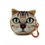 11 Style Mini 3D Cat Plush Coin Purse Animals Prints Zipper Wallets Harajuku Children Bag Women Billeteras Cute Monedero Gato