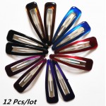 12 Pcs/Pack Colored Big 6cm (2.5'' Inch) Hair Clips Girl's Hairpin Women Hair Accessories