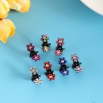 12 Pcs/Set Fashion Women Hairpins Crystal Flower Mini Barrettes Hair Claw Clamp Hair Clip Girls hair accessories 2017 Hot Sale