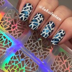 12 Tips/Sheet Irregular Triangle Pattern Nail Vinyls Nail Art Manicure Stencil Stickers JV206 # 23528