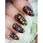 12 Tips/Sheet Irregular Triangle Pattern Nail Vinyls Nail Art Manicure Stencil Stickers JV206 # 23528