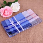 12Pcs/lot 37*37cm Soft Cotton Handkerchief Classic Check Plaid Pattern Comfort Vintage Square Handy Pocket Women Men For Gifts