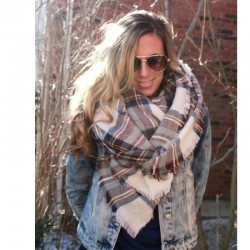 140*140cm Pashmina Plaid Scarf Women Winter Shawls And Scarves Cachecol Woman Casual Tassel Pashmina Cape
