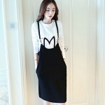 16 Spring and Autumn new Korean female summer strap dress two-piece suit long-sleeved dress casual loose long