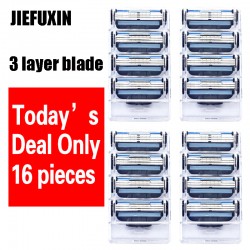 16pcs/lot  wholesale Razor High Quality Men's 3 layer Razor Blades Shaver Blades Shaving Blades Standard for RU&Eu US