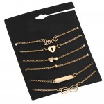 17KM 5Pcs/Set Alloy Hot New Bijoux Fashion Vintage Infinity 8 Bracelets For Women Bracelet Set Gift Wholesale Men Jewelry