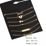 17KM 5Pcs/Set Alloy Hot New Bijoux Fashion Vintage Infinity 8 Bracelets For Women Bracelet Set Gift Wholesale Men Jewelry