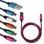 1M/2M/3M High Quality 5Colors Braided Fabic Nylon Woven USB Data Sync Charger Cable Cord Wire for Android Phone Smart Cell Phone