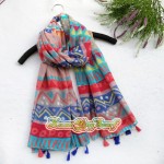 1PC 2017Spring New Design Acrylic Cotton Fashion Women Long Tassels Scarf Woman New Flower Viscose Tassels Shawls Pashminas