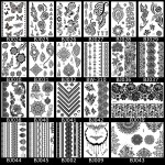 1PC Fashion Flash Waterproof  Tattoo Women Black Ink Henna Jewel Sexy Lace BJ019 Flower Pendant Wed Henna Temporary Tattoo Stick