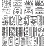 1PC Fashion Flash Waterproof  Tattoo Women Black Ink Henna Jewel Sexy Lace BJ019 Flower Pendant Wed Henna Temporary Tattoo Stick