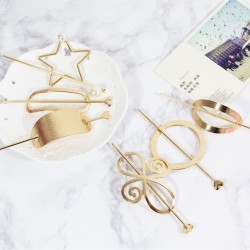 1PC New Bohemia Hairgrip Retro Love Hair Clasp Alloy Pearl Elegance Circle Hairpin Hair Sticks Comb For Women Hair Accessories