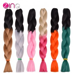 1Pc Only Two Tone Ombre Kanekalon Braiding Hair 24 Inch 100g/pc Synthetic Braiding Hair Extension De Cheveux Aplique De Cabelo