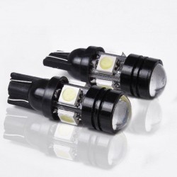 1X High brightness Car Styling T10 LED W5W 196 168 Car LED Auto Lamp 12V 20W Light bulbs with Projector Lens for Tiguan Packing