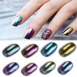 1g Born Pretty Shinning Mirror Chameleon Powder Nail Glitter Powder Holo Nail Glitter Chrome Nail Polish Powder Dust 8 Colors