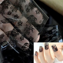 1pc 3D Black Lace Nail Art Templates Foil Stickers Flower Decals Tips Manicure Tool Gel Polish
