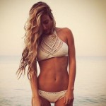 1pc Women Halter Knitted Crop Top Crochet Beach Bikini Boho Bralette Bra Tank Top