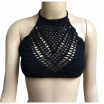 1pc Women Halter Knitted Crop Top Crochet Beach Bikini Boho Bralette Bra Tank Top