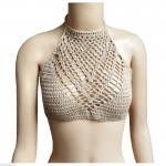 1pc Women Halter Knitted Crop Top Crochet Beach Bikini Boho Bralette Bra Tank Top