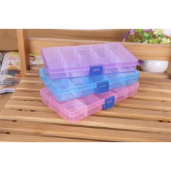 1pcs 17.5*10*2cm  Plastic15 Slots Jewelry Adjustable Tool Box Case Craft Organizer Storage Beads DIY fitting making