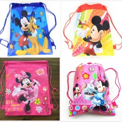 1pcs Minnie mickey moana trolls non-woven fabric backpack child travel school bag decoration mochila drawstring bag birthdayland