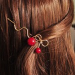 1pcs Summer Fashion Women Girl Lovely Korean Red Cherry Shaped Bowknot Hairpin Twist Hair Clip Hairpin Barrette Hair Accessories
