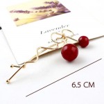 1pcs Summer Fashion Women Girl Lovely Korean Red Cherry Shaped Bowknot Hairpin Twist Hair Clip Hairpin Barrette Hair Accessories