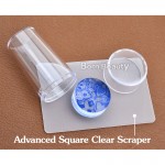 1set Unique New Design Pure Clear Nail Art Stamper Scraper Set with Cap 2.8cm Transparent Silicone Marshmallow Nail Stamp Tools