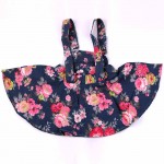2-5Y Child multi-Flowers Print Strap Dress butterfly shape Rhinestones Girl's stainless button Slip Dress Braces wear 2016 LLDNN