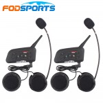 2 pcs 2017 Updated Version Fodsports V6 6 riders Pro Motorcycle Helmet Bluetooth Intercom Headset Moto BT Interphone+Metal Sheet
