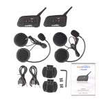 2 pcs 2017 Updated Version Fodsports V6 6 riders Pro Motorcycle Helmet Bluetooth Intercom Headset Moto BT Interphone+Metal Sheet