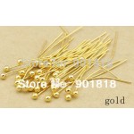 200pcs/lot Gold/Silver Color Ball Head Pins For Jewelry Making Findings Length 20 25 30 40 50 mm Dia 0.5mm (24 gauge) F352B