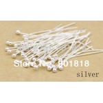 200pcs/lot Gold/Silver Color Ball Head Pins For Jewelry Making Findings Length 20 25 30 40 50 mm Dia 0.5mm (24 gauge) F352B
