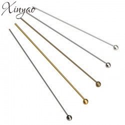 200pcs/lot Gold/Silver Color Ball Head Pins For Jewelry Making Findings Length 20 25 30 40 50 mm Dia 0.5mm (24 gauge) F352B