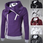 2014 fall and winter clothes new men's oblique zipper hooded cardigan  men's long-sleeved jacket men hoodie shipping WY48