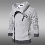 2014 fall and winter clothes new men's oblique zipper hooded cardigan  men's long-sleeved jacket men hoodie shipping WY48