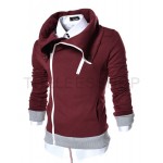2014 fall and winter clothes new men's oblique zipper hooded cardigan  men's long-sleeved jacket men hoodie shipping WY48