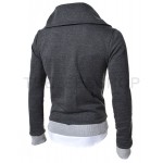 2014 fall and winter clothes new men's oblique zipper hooded cardigan  men's long-sleeved jacket men hoodie shipping WY48