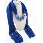 2015 Fashion New Design Classic Long Fruit Grape& Beads Pendant Solid Polyester Winter Warm Scarves
