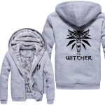 2015 Game The Witcher 3: Wild Hunt Wolf Head Hoodies Super Warm Fleece Winter Zip up Printing Coats Sweatshirts