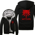 2015 Game The Witcher 3: Wild Hunt Wolf Head Hoodies Super Warm Fleece Winter Zip up Printing Coats Sweatshirts