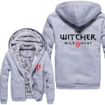 2015 Game The Witcher 3: Wild Hunt Wolf Head Hoodies Super Warm Fleece Winter Zip up Printing Coats Sweatshirts