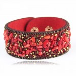 2015 Hot Ssle Fashion women charm wrap Bracelets Slake Leather Bracelets With Crystals Stone Couple Jewelry Size 2.8*21cm